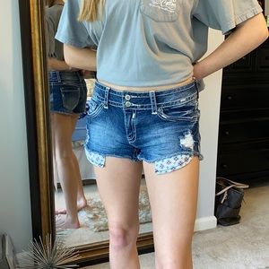 5/$20 Rue 21 Distressed Rolled Hem Jean Shorts
